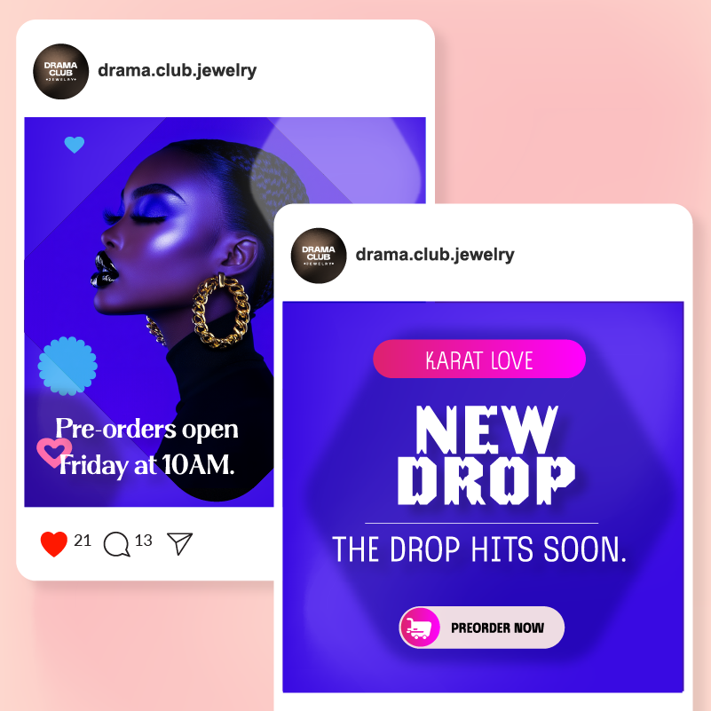 Work Illustration for a Social media campaign visual for Drama Club Jewelry