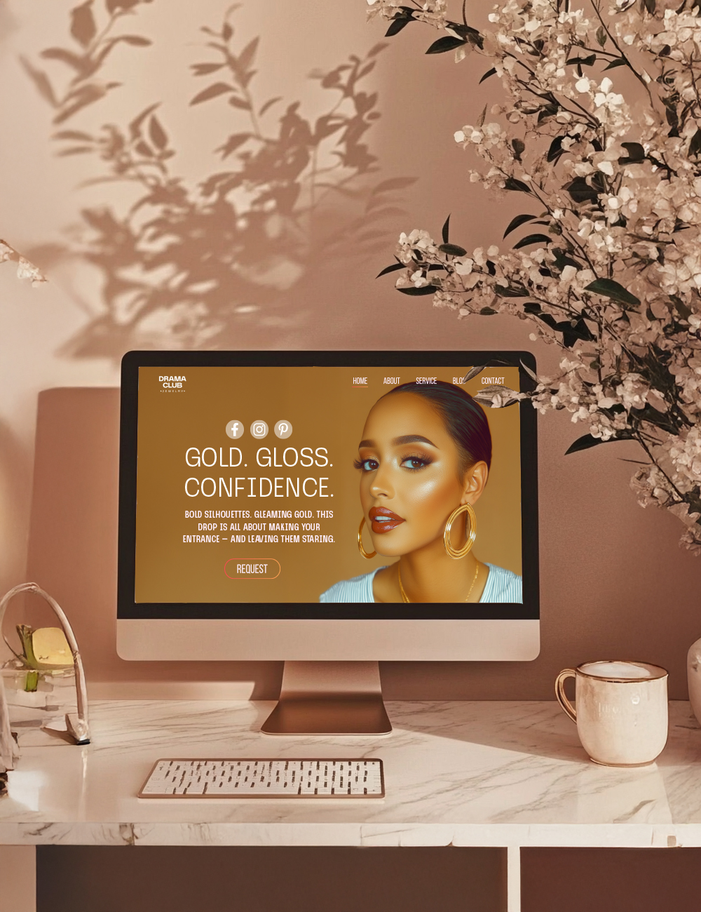 Design mockup for jewelry brand