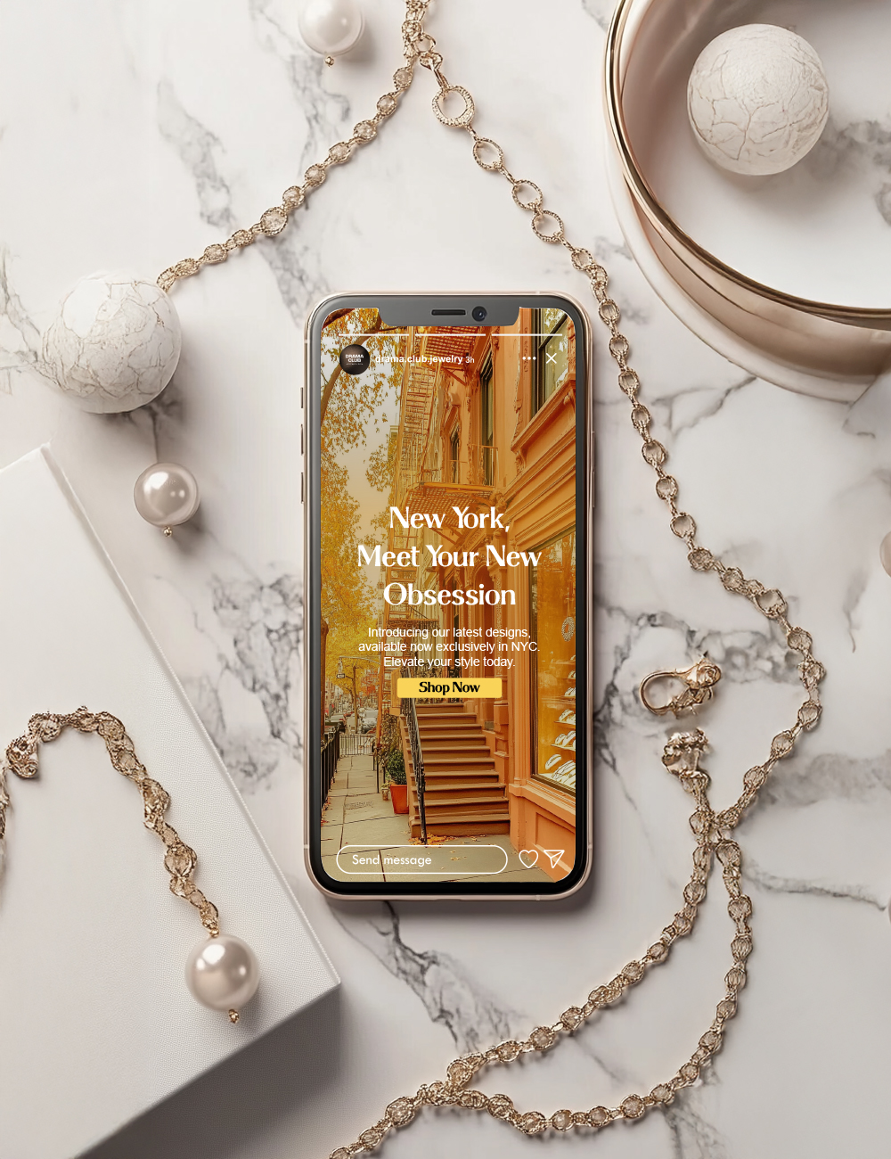 design mockup for jewelry brand